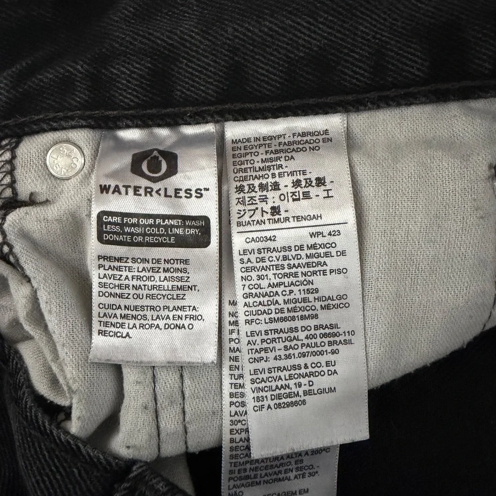 Levis Mens 550 Relaxed Fit Tapered Leg Jeans Size 35x32 Black Denim Baggy Skater